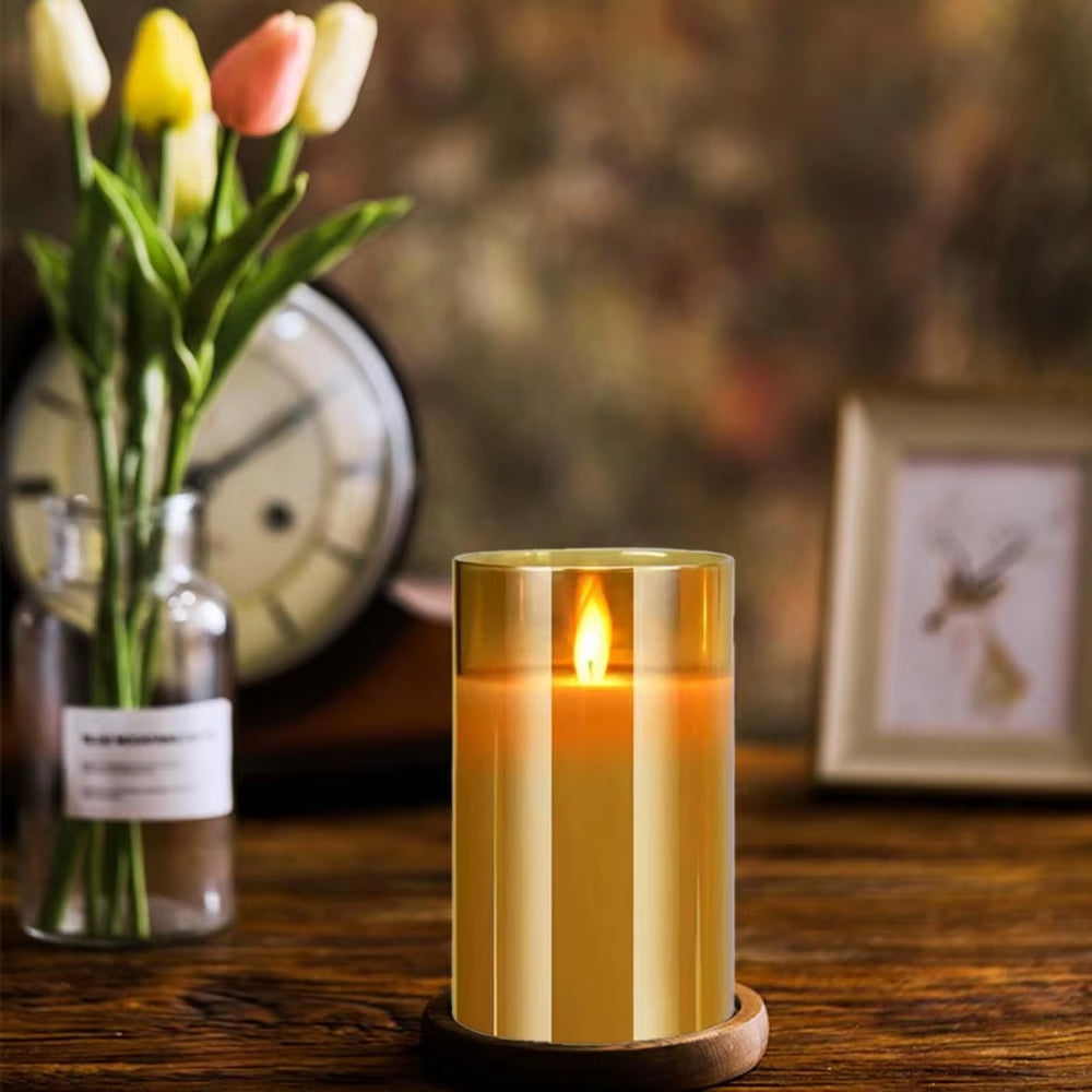 LED Acrylic Candle Set with Remote & Timer