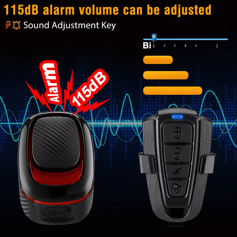 Anti-Theft Bike Alarm: Brake Light, Remote, Waterproof