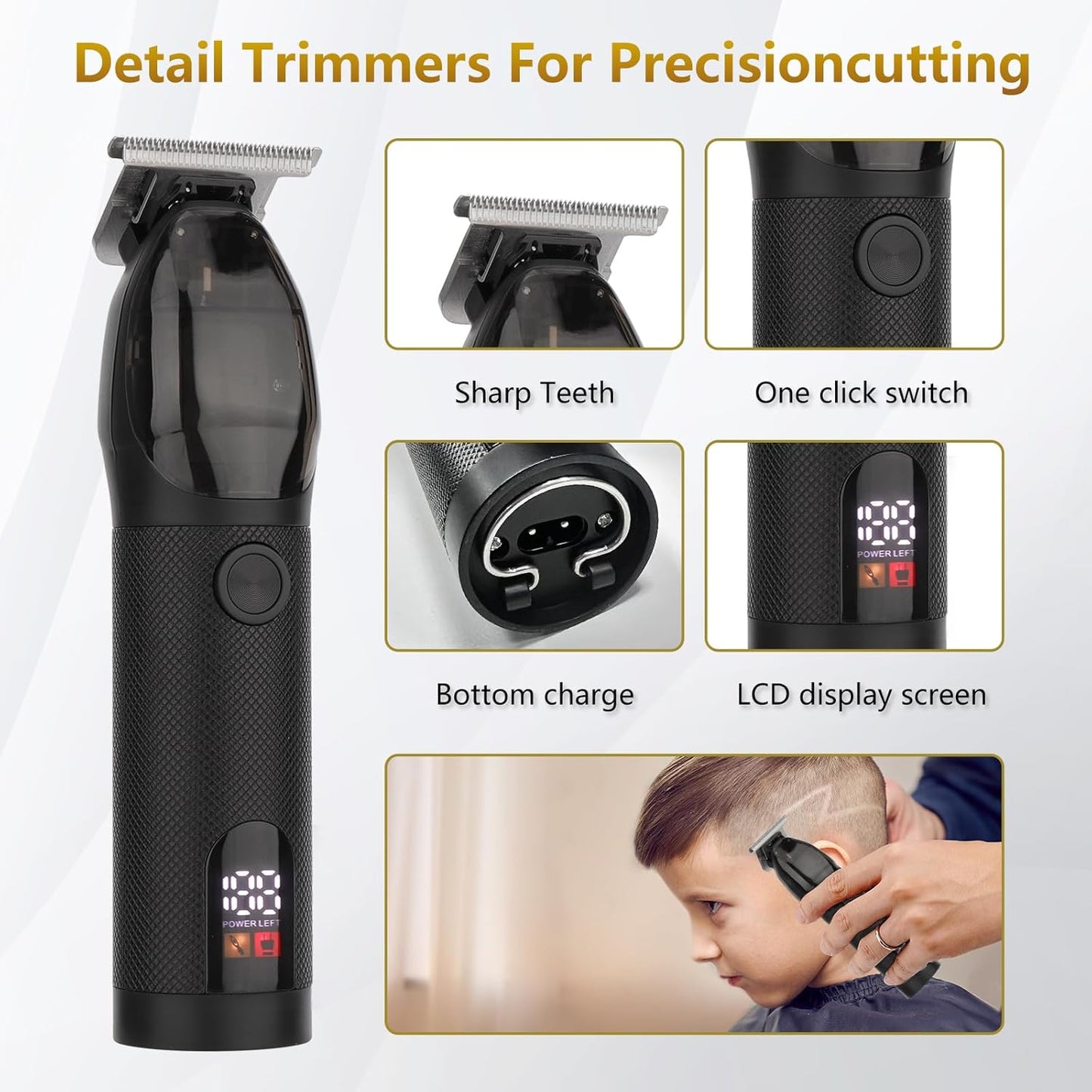 Hair Clippers for Men Professional, Barber Clippers and Trimmer Set, Hair Clipper& Hair Trimmer & Electric Foil Shavers Razor Kit, Hair Cutting Kit, Cordless Mens Grooming Kit