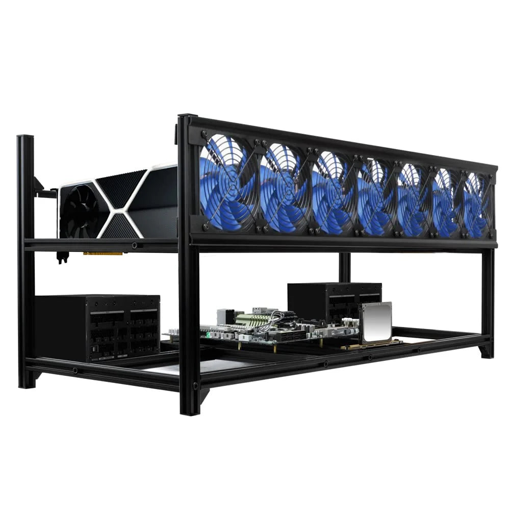 Bitcoin Miner Rig Case with 6 or 8 GPU Mining Stackable Frame