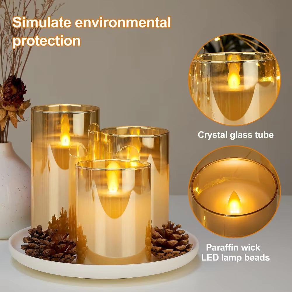 LED Acrylic Candle Set with Remote & Timer