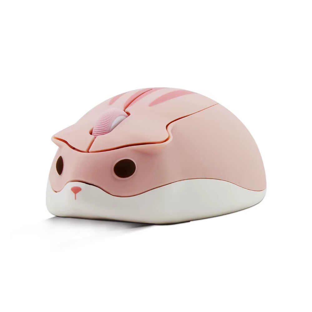 Cute Cartoon Wireless Mouse USB Optical Computer Mini Mouse 1600DPI Hamster Design Small Hand Mice for Laptop Computer