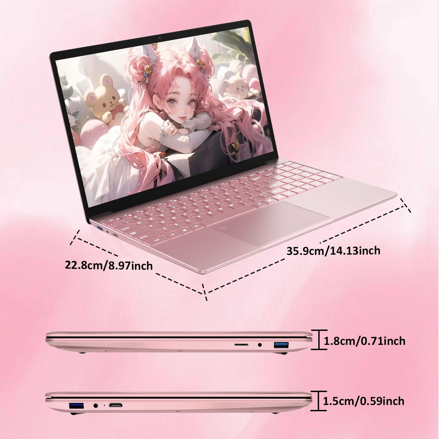 Exsurf 15.6" Home Computer, 32GB RAM 1TB SSD, Intel N95 2.0-3.4 Ghz, Windows 11 Pro Laptop, Backlit Keyboard, Fingerprint Unlock