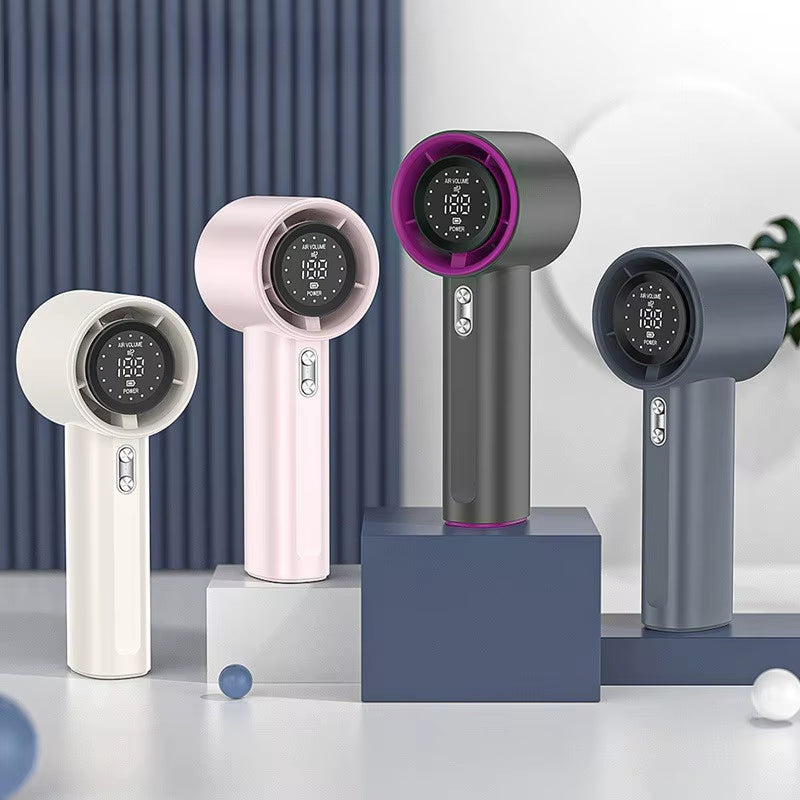 Handheld Small Fan Usb Charging 100 Levels Digital Display Rechargeable High-Speed Handheld Turbo Portable Violent Fan