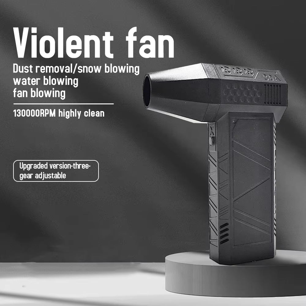 Mini Electric Turbo Jet Fan: 52M/S Wind, 3-Speed, for Computer & Car