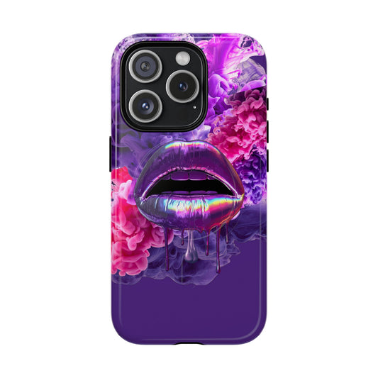 Protective Magnetic Phone Case – Purple Haze Lips