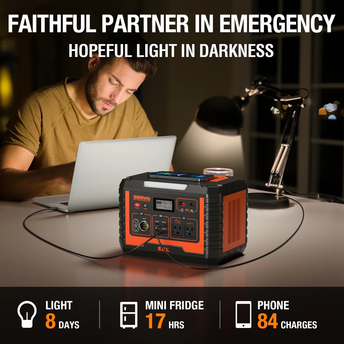 1000W Continuous Portable Power Station