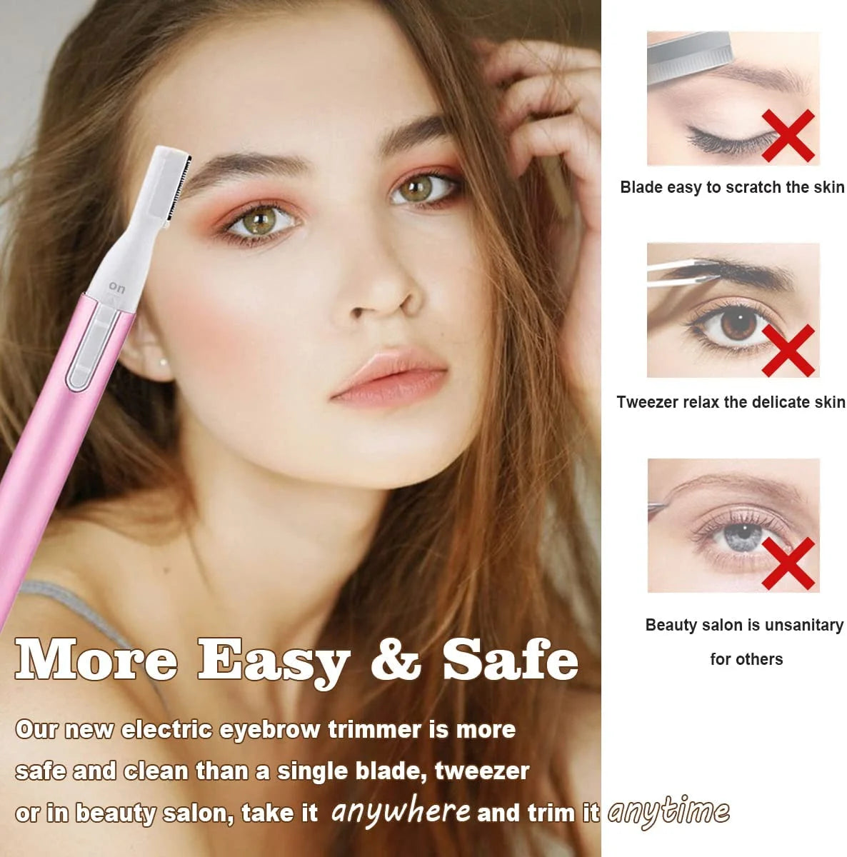 Eyebrow Hair Trimmer, Women Electric Hair Remover Eyebrow Shaper Portable Facial Hair Razor, Gift for Women