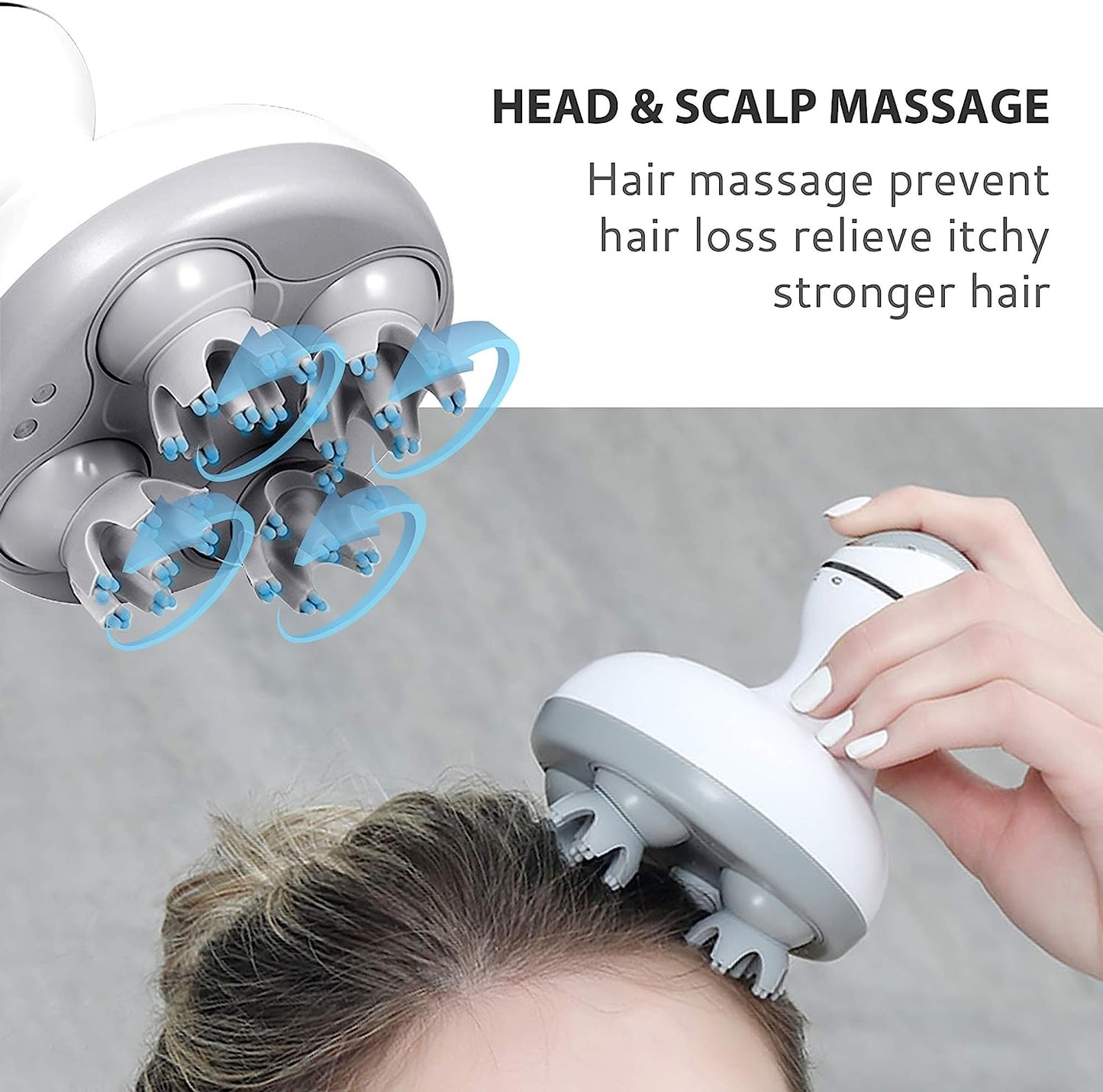 Electric Cordless Hair Scalp Massager with Kneading 84 Massage Nodes, Handheld Portable Head Scratcher Massager for Hair Growth, Deep Clean and Stress Relax, Gifts for Men Dad