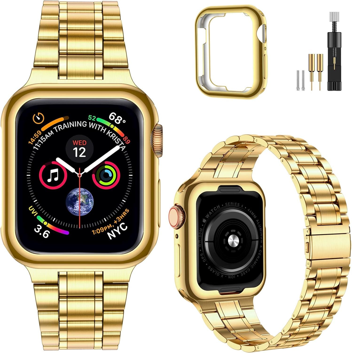 Stylish Gold Band & Case for Apple Watch (42/44mm)
