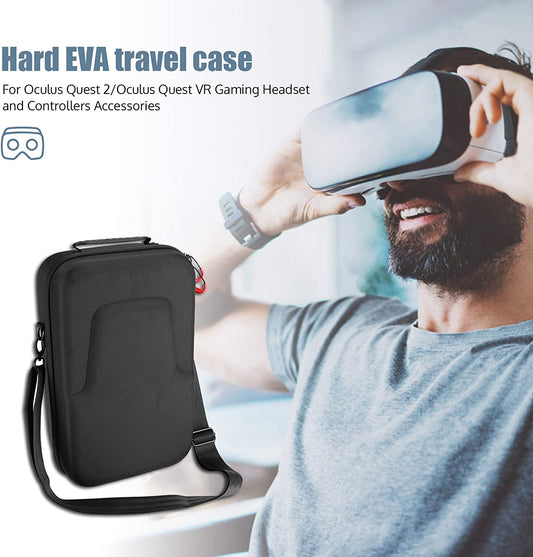 Hard Travel Case Compatible for Meta Oculus Quest 2/Oculus Quest VR Gaming Headset and Controllers Accessories, Shockproof Hard Shell Carrying Storage Bag -Black