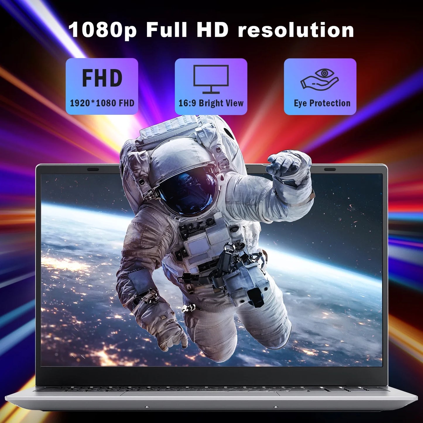 15.6" FHD Business & Student Laptop Computer, Intel Alder Lake N100, 16GB RAM, 1TB SSD, Win 11 Pro with Microsoft Office, Fingerprint, Wifi, Silver