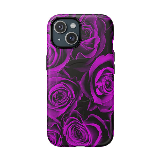 Protective Magnetic Phone Case – Amethyst Roses