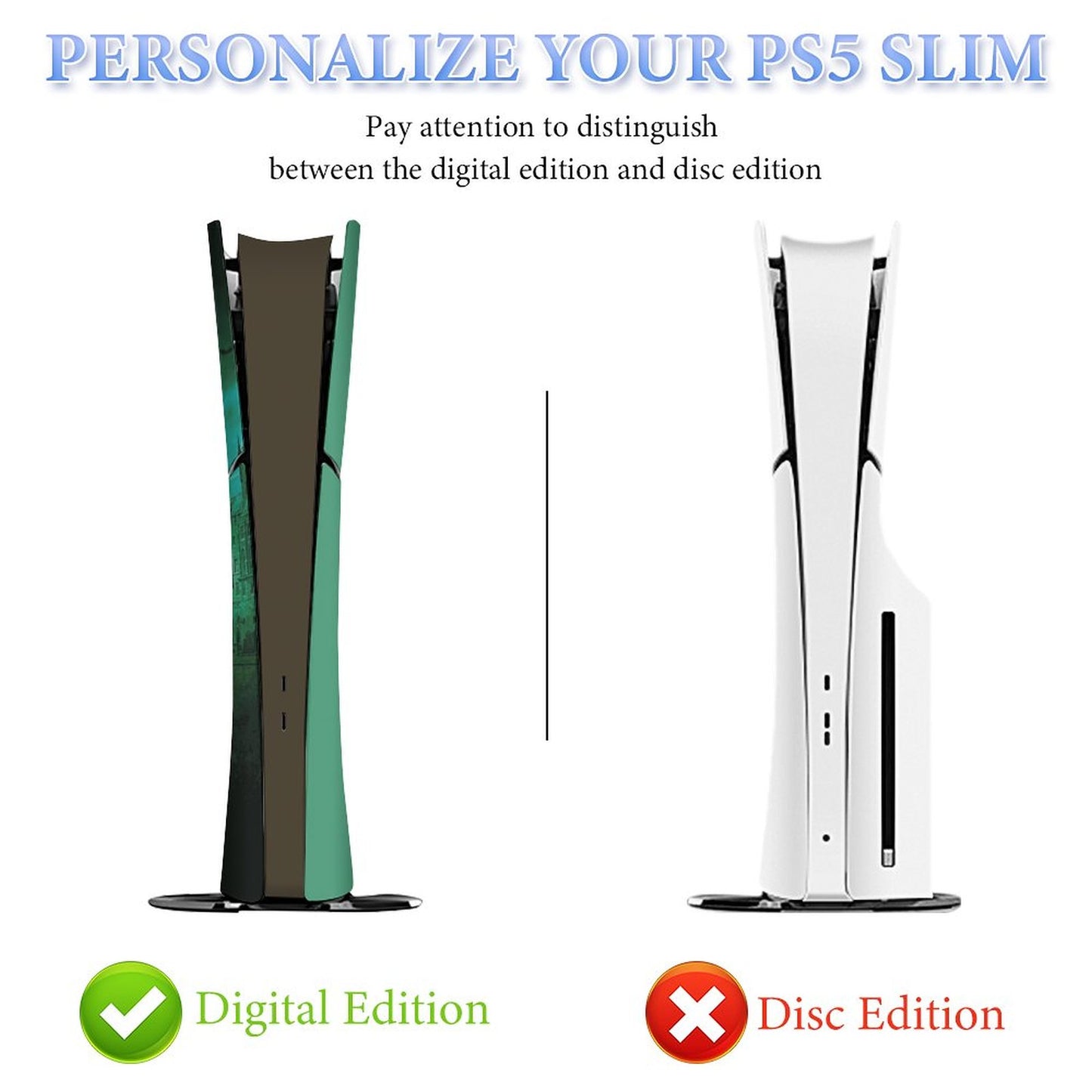 Console Skin Kit – Stitched in Darkness – Compatible with PlayStation 5 Slim Digital Edition