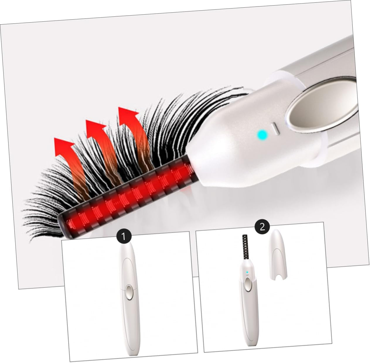 1Set USB Charging Electric Eyelash Curler Portable Eyelash Curling Clip for Home Makeup Convenient Temperature Control Natural Curling Effect