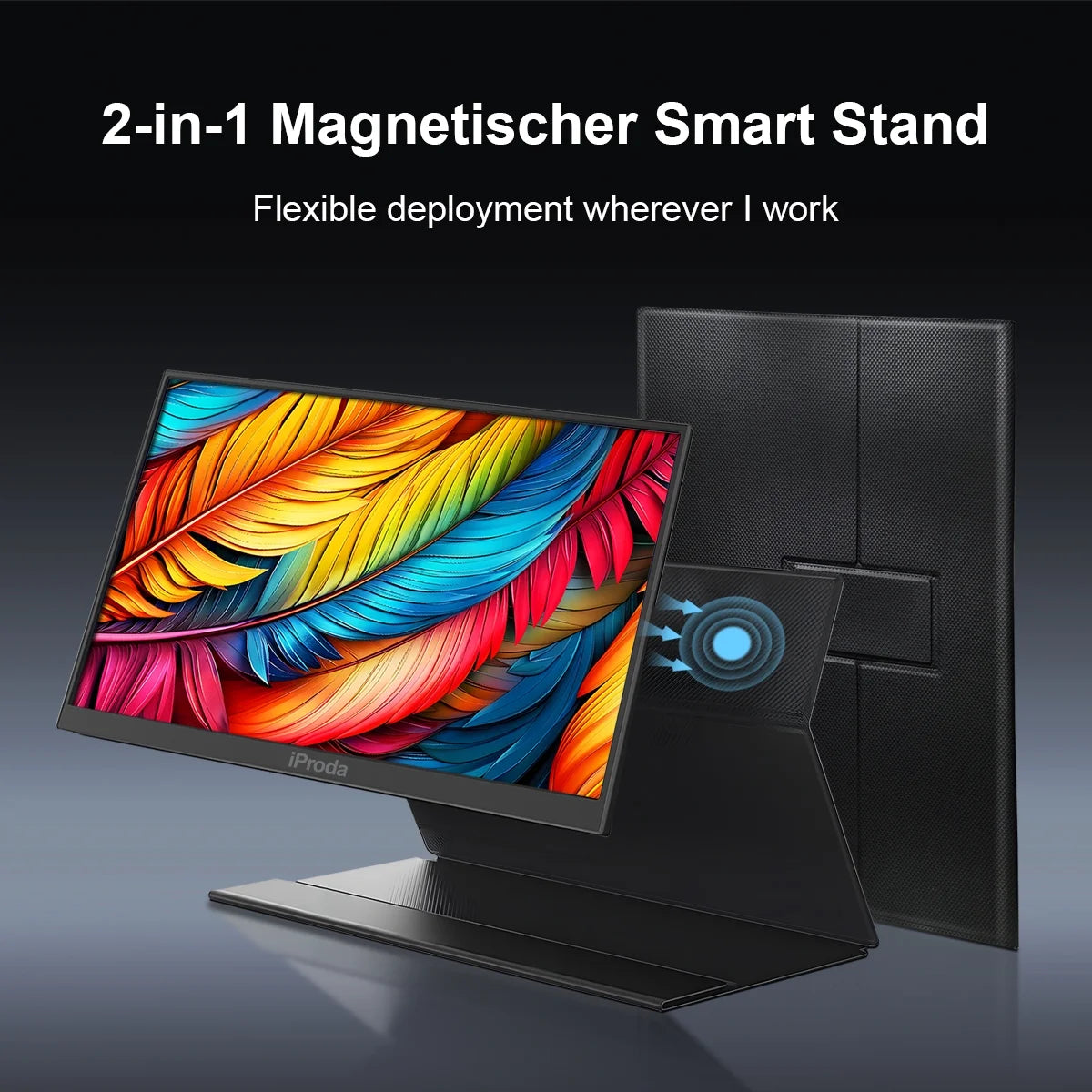 15.6"Ptotable Monitor 1920* 1080P FHD IPS 60Hz Computer Monitor with Smart Case, Black