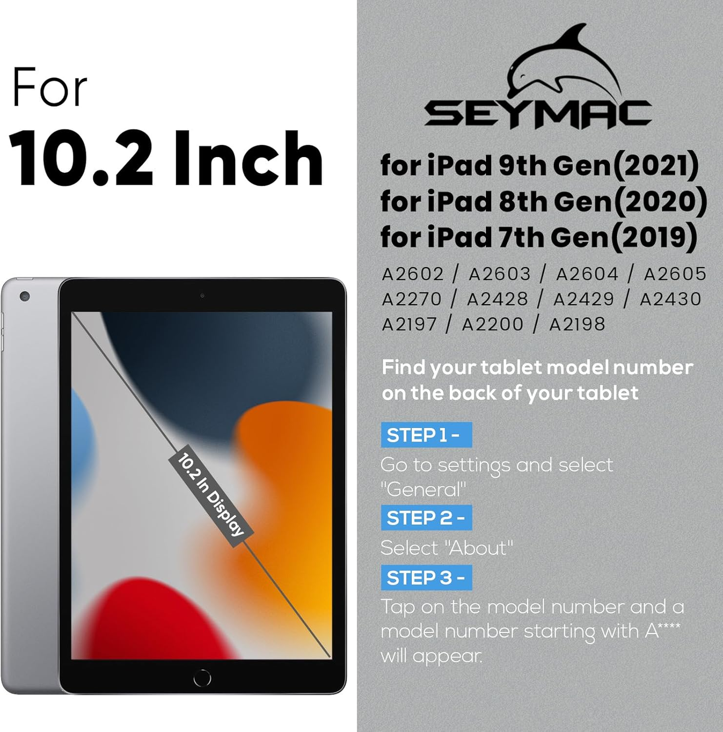 Funda con soporte giratorio para iPad 7/8/9: asa de 360° y protección de soporte