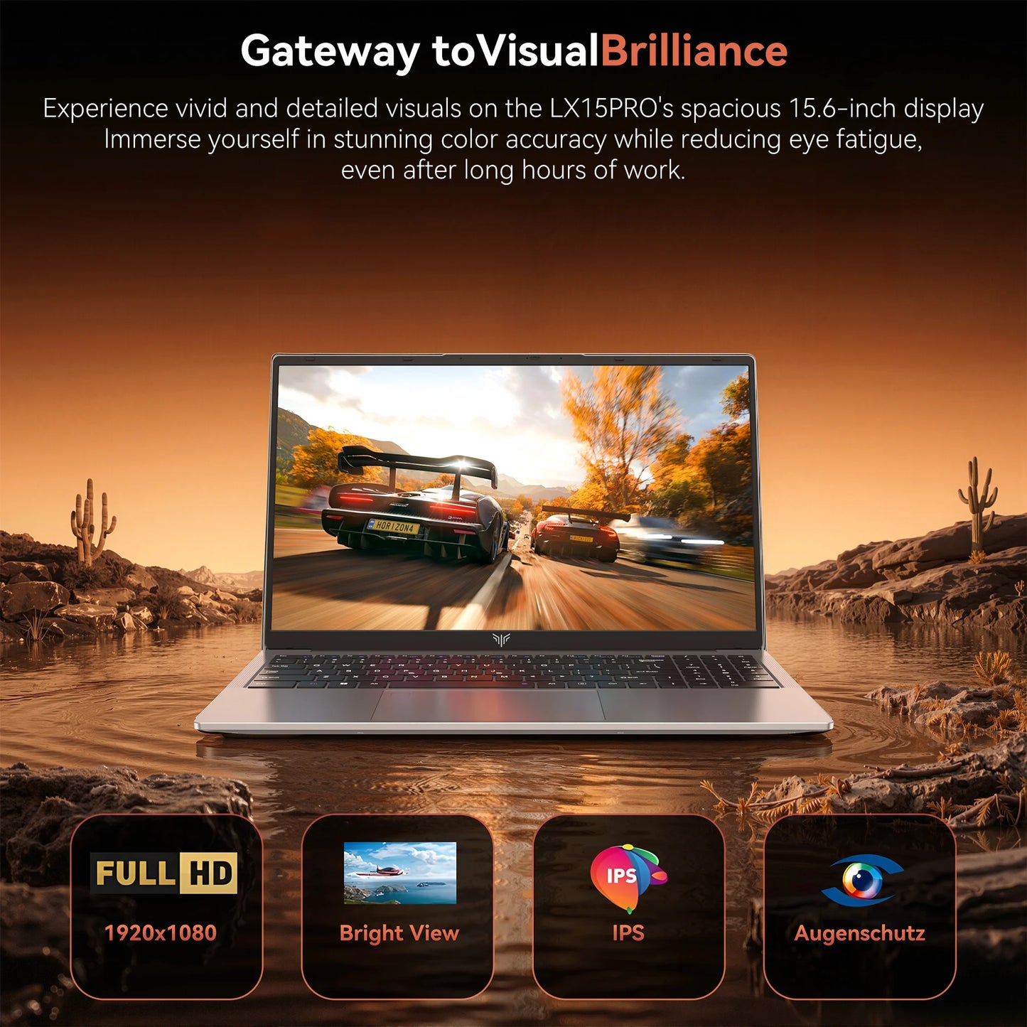 Laptop 15.6 FHD Gaming Laptop, AMD Ryzen 7 5825U, 16GB RAM, 512GB SSD, Windows 11 Pro, Graphite, Wifi 6, Backlit KB, Gray