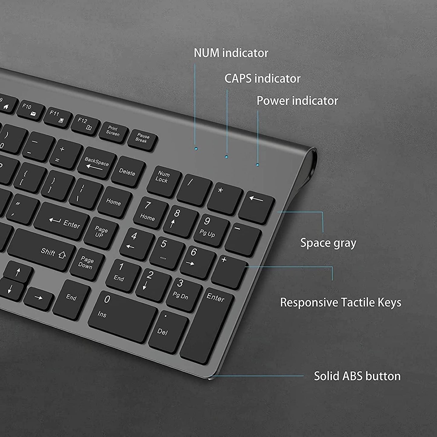 Wireless Keyboard Mouse Combo, 2.4G Ergonomic Computer Keyboard,Ergonomic Wireless Mouse for Pc,Windows, Laptop, Desktop, Chromebook,Mac-Grey