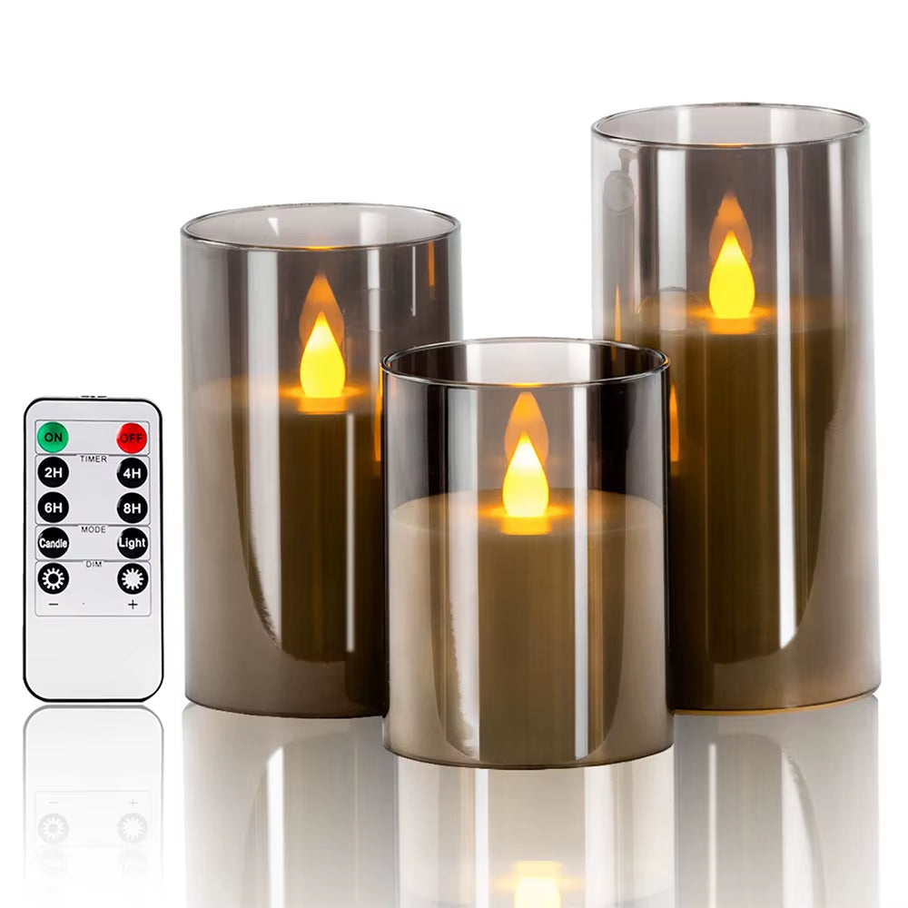 LED Acrylic Candle Set with Remote & Timer