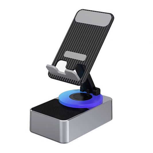 Bluetooth-Compatible Audio Power Phone Holder Rotating Phone Stand with Wireless Speaker Foldable Adjustable Cell Phone Stand