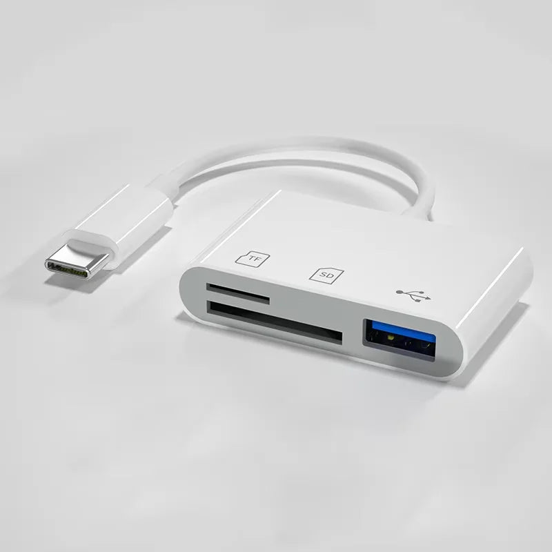 SD Card Reader 5-In-1 Lightning /Type C to USB 3.0/SD/TF Card Adapter Memory Card Reader for Iphone Ipad Macbook Samsung Andro