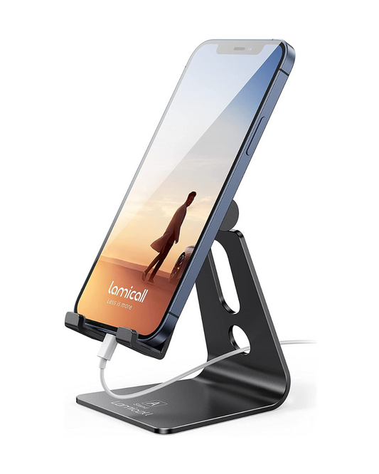 Adjustable Cell Phone Stand - Universal Desk Holder for 4-8" iPhone & Android