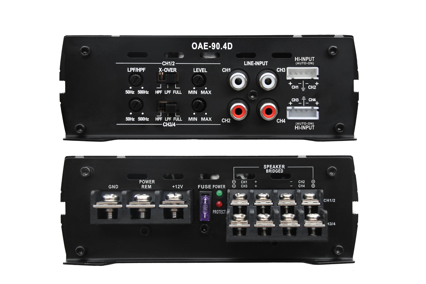 4-Channel Car Audio Amplifier - 720W Max Vehicle Sound Power