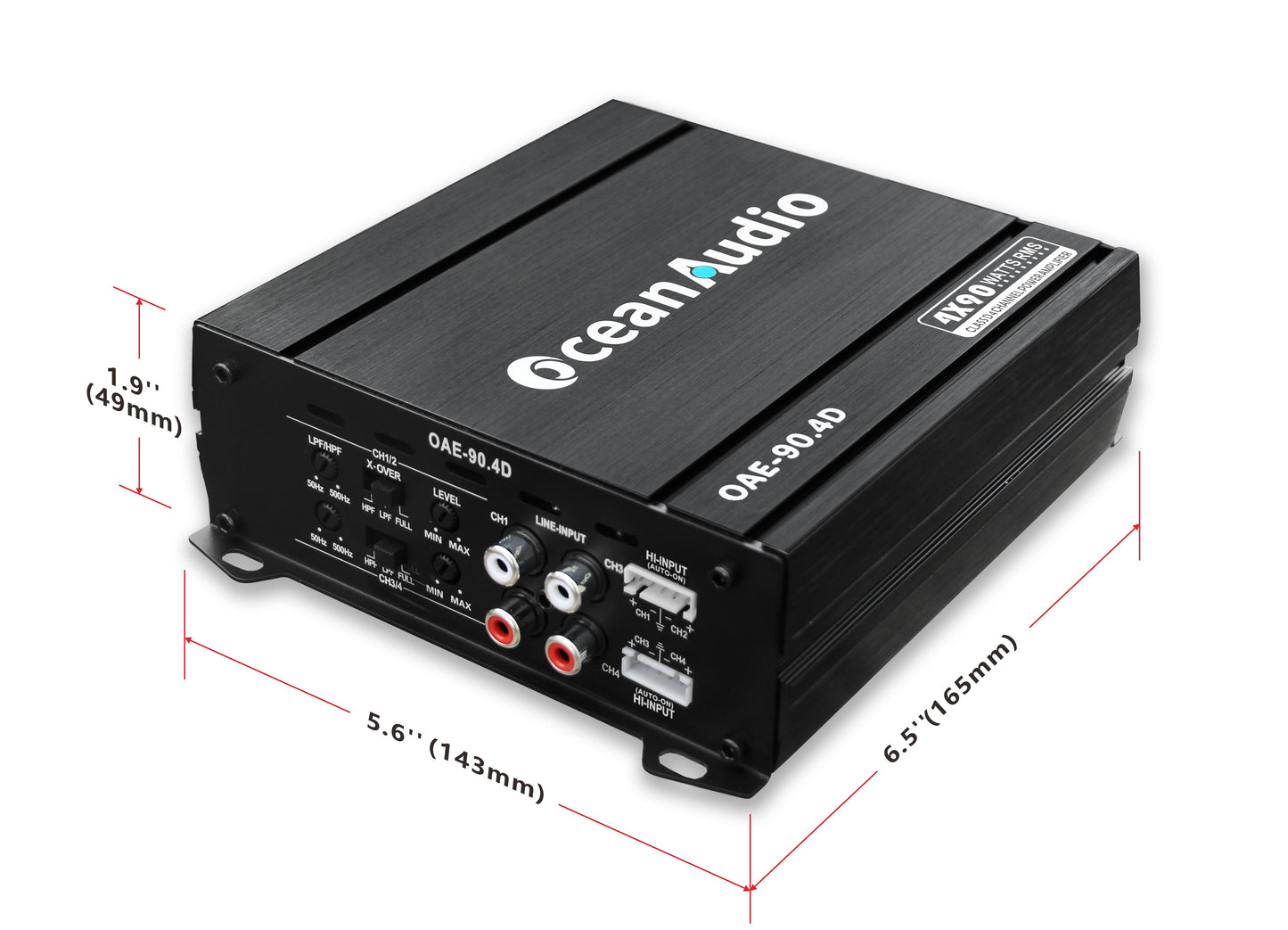 4-Channel Car Audio Amplifier - 720W Max Vehicle Sound Power