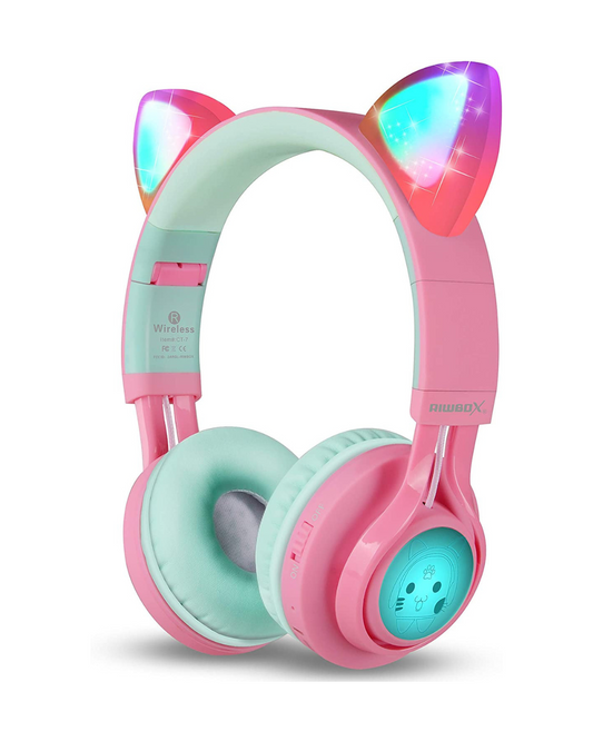 Cat Ear Bluetooth Headphones - Wireless Audio with LED Lights