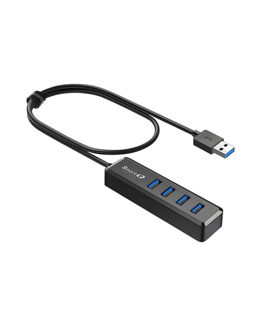 4-Port USB 3.0 Hub - High-Speed Data Transfer with 2ft Cable