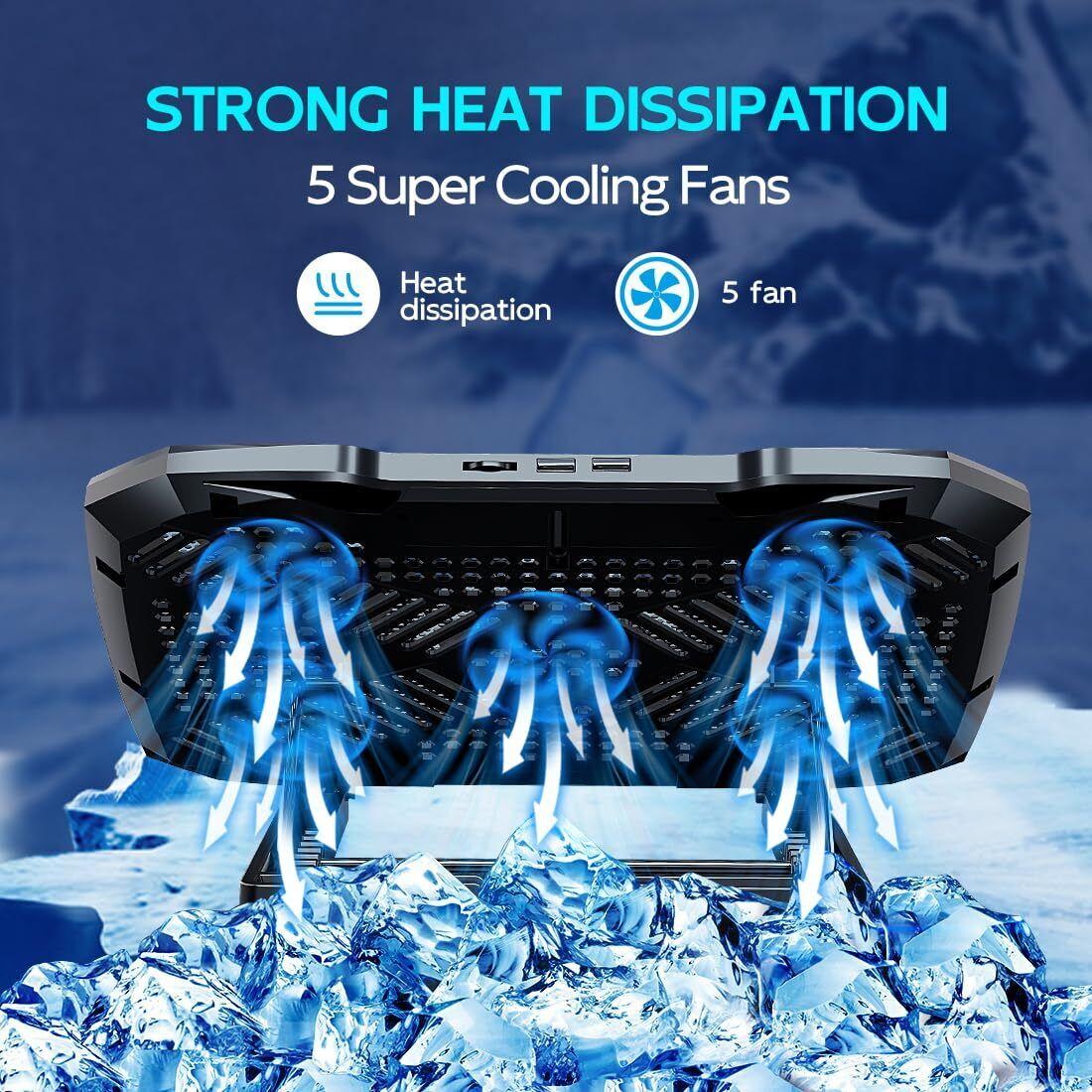 Laptop Cooling Stand with Fan - Portable Cooler Pad for 12-15.6 Inch Laptops