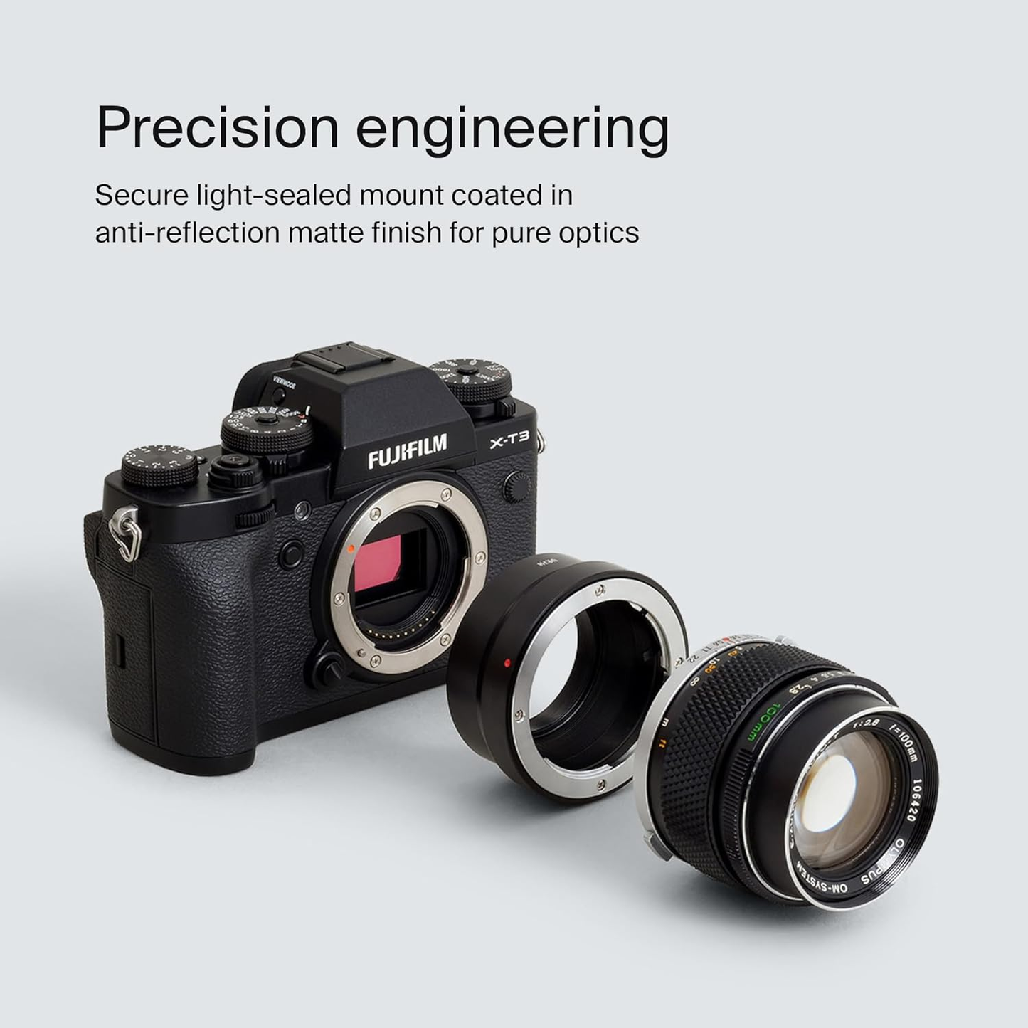 Lens Mount Adapter - Olympus OM to Fujifilm X Camera Body