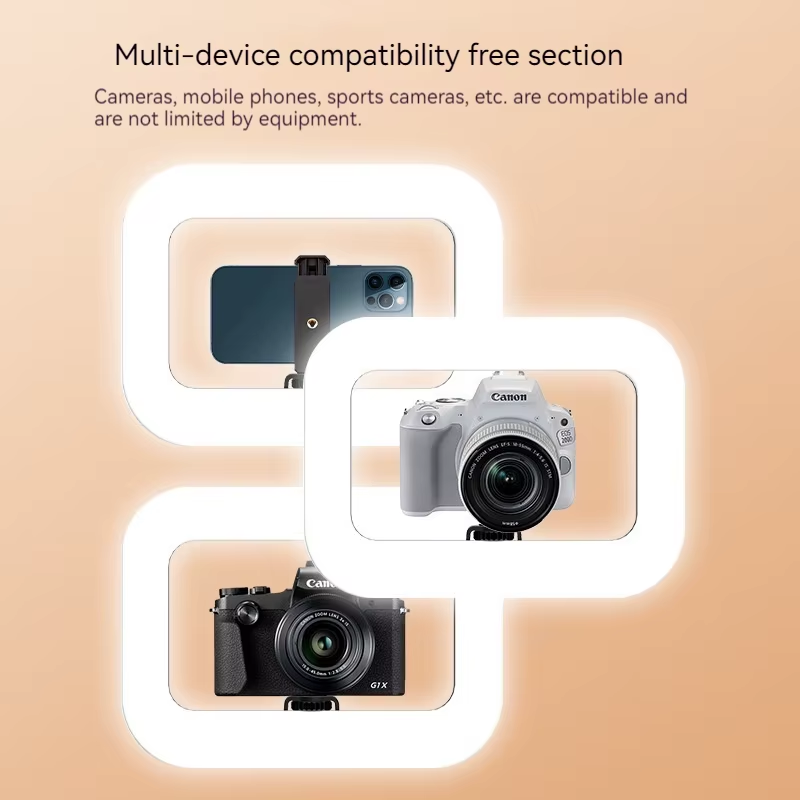 Anillo de luz LED recargable: luz de relleno portátil para transmisión y fotografía