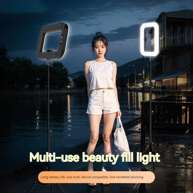 Anillo de luz LED recargable: luz de relleno portátil para transmisión y fotografía