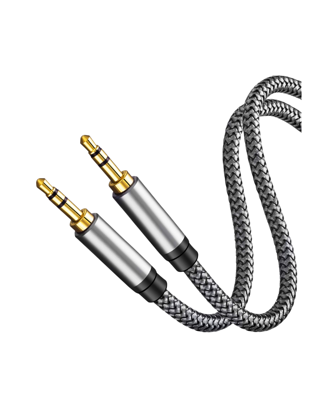15ft Nylon Braided AUX Cable - 3.5mm Audio Cord for Car/Headphones/Speakers