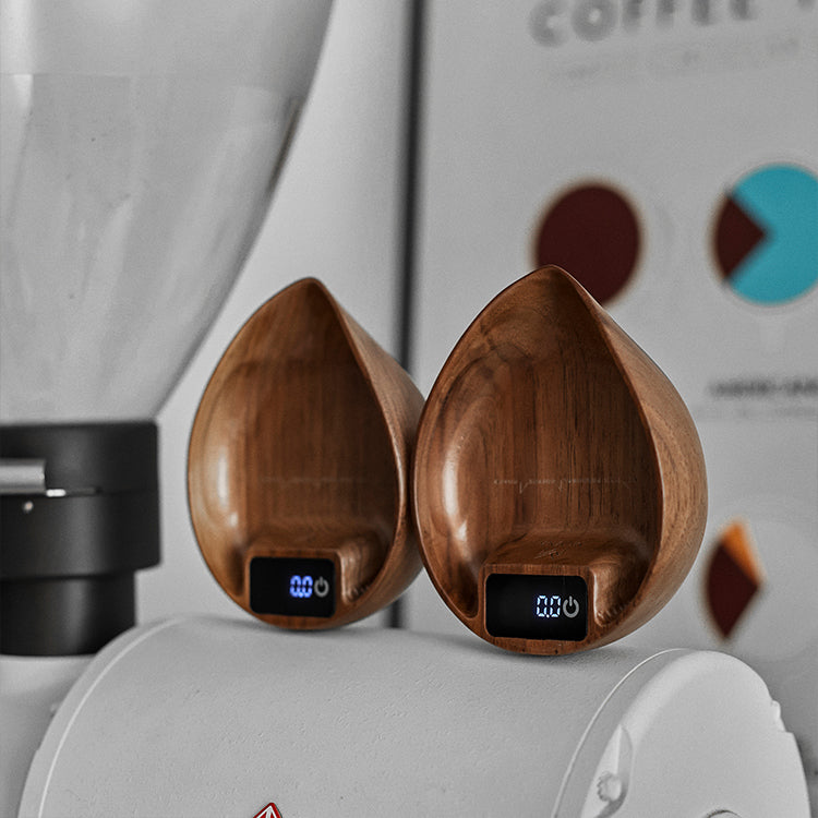 Electronic Walnut Coffee Scale - Precision Weighing with Leaf Design