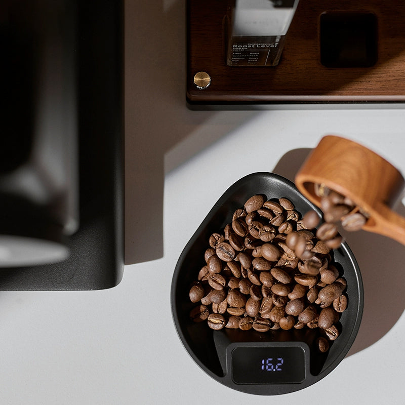 Electronic Walnut Coffee Scale - Precision Weighing with Leaf Design