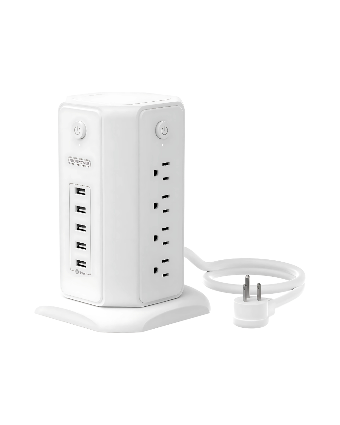 Power Strip Tower - 8 AC Outlets, 5 USB Ports with 6ft Cord & Surge Protection