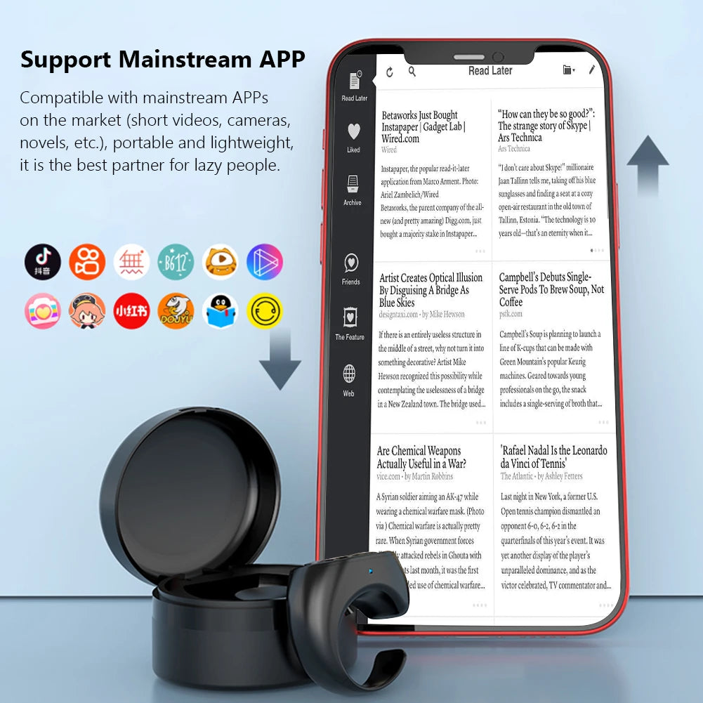 For Tik Tok Ring Remote Control Button Wireless Bluetooth Controller Fingertip Selfie Timer Page Turner Browsing Device for Ios
