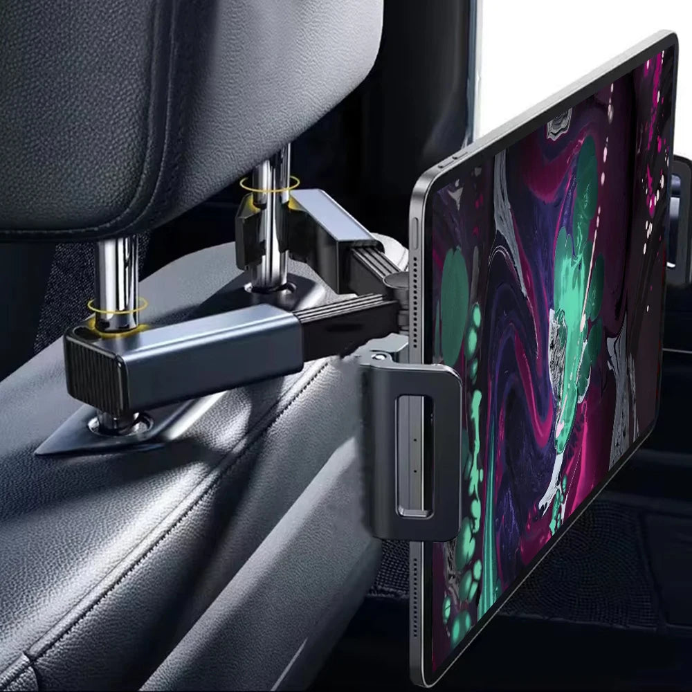 Car Back Seat Headrest Phone Holder Stretchable Tablet Stand Rear Pillow Adjustment Bracket for 4.7-12.9 Inch Ipad Pro Air Mini