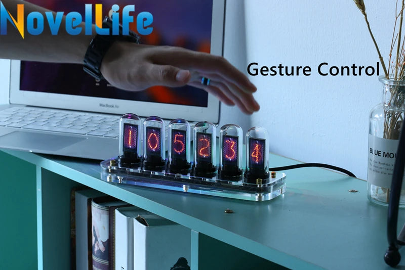SE Nixie Tube Clock Kit Digital Calendar Stopwatch Time Photo Display Gesture Control Creative Desk Decoration Gifts