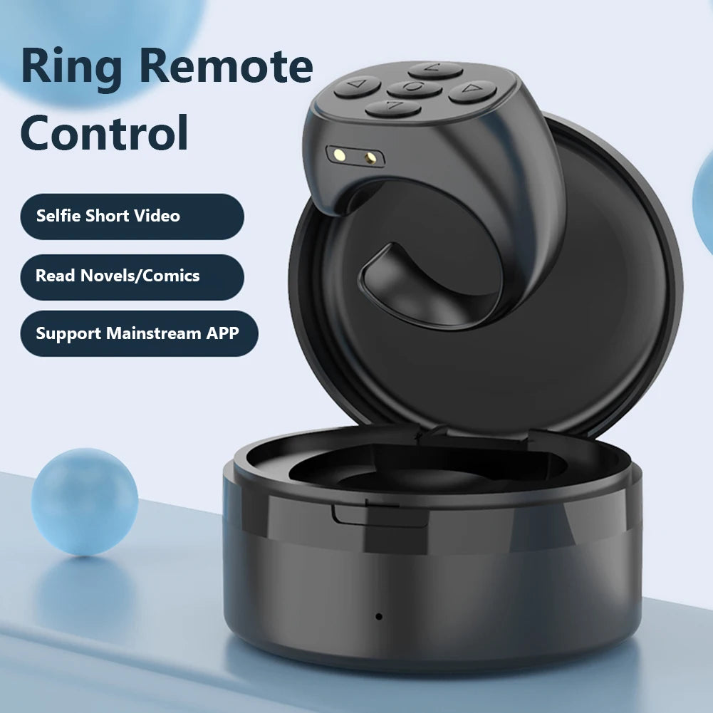 For Tik Tok Ring Remote Control Button Wireless Bluetooth Controller Fingertip Selfie Timer Page Turner Browsing Device for Ios