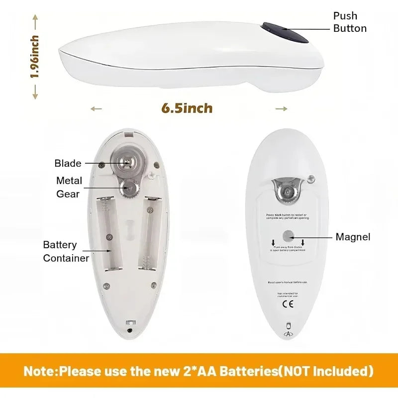 1Pc Automatic Can Opener /Manual Jar Opener Tin Touch None Sharp Edges Electric High Power Jar Tin Can Openers Kitchen Gadgets