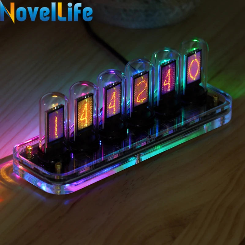 SE Nixie Tube Clock Kit Digital Calendar Stopwatch Time Photo Display Gesture Control Creative Desk Decoration Gifts
