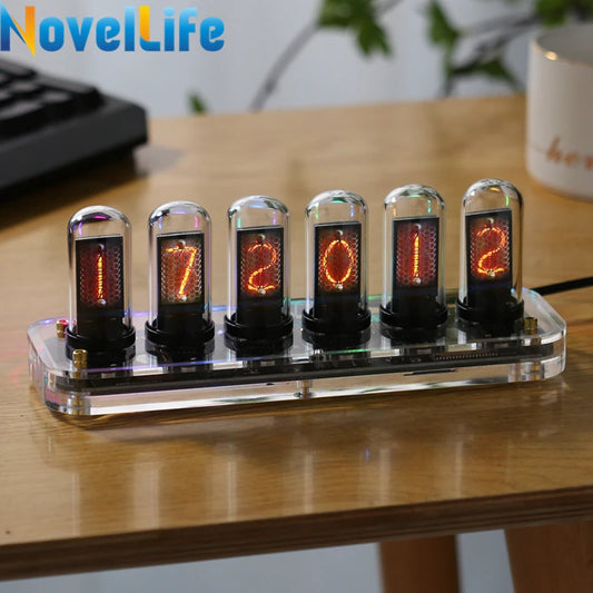 SE Nixie Tube Clock Kit Digital Calendar Stopwatch Time Photo Display Gesture Control Creative Desk Decoration Gifts