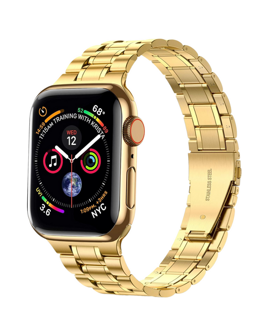 Correa y estuche dorados para Apple Watch: protección elegante para modelos de 42 y 44 mm
