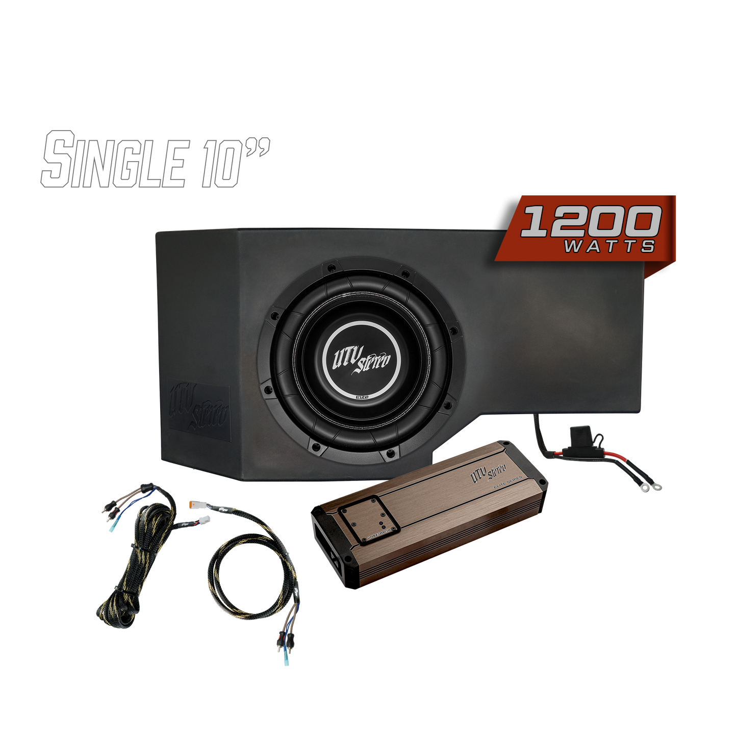 Can-Am Defender 1200W Subwoofer Kit - Single Passenger Side 10" Audio System