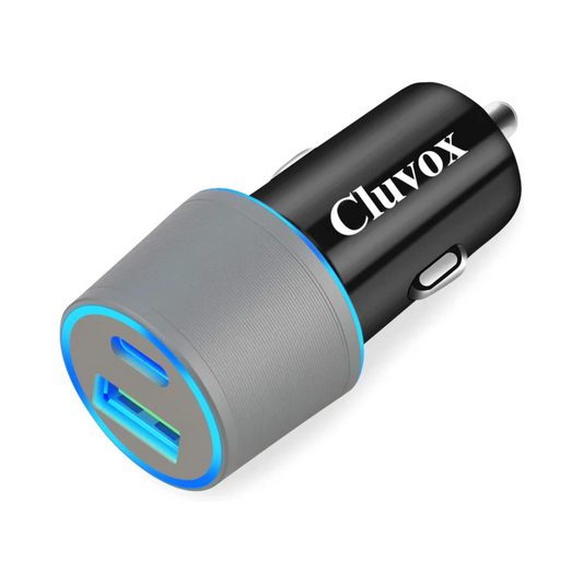 Cargador de coche USB dual de 20 W: carga rápida para iPhone 16/15/14/Samsung/iPad/Pixel