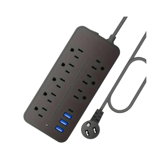 8-Outlet Power Strip with Surge Protection - 3 USB Ports & 1 USB-C